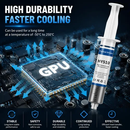 Vista 5 de HY-17.99-0.88 oz Conductividad térmica: > 1.93W/m-k CPU disipador térmico pasta de grasa de silicona compuesto no conductor para PC CPU gpu PS4 0.88