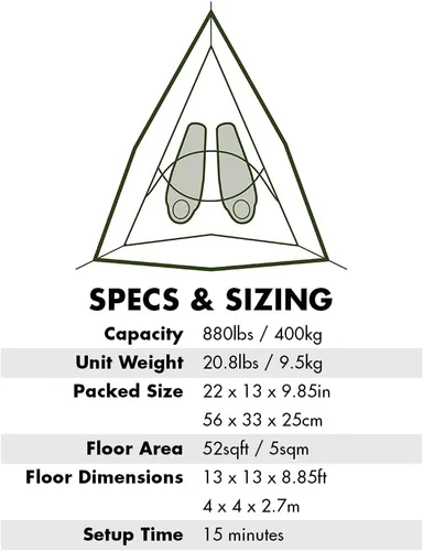 Vista 7 de Tentsile Connect V3 - Hamaca de tienda de campaña para 2 personas, The Original Tree Tent Company, capacidad de 880 libras, casa de árbol portátil
