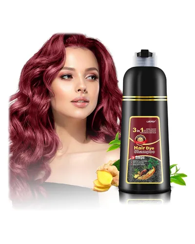 Vista 19 de leorx - Paquete de 2 champús de tinte para el cabello negro, 3 en 1, tinte de champú para cobertura de canas, coloración herbaria instantánea