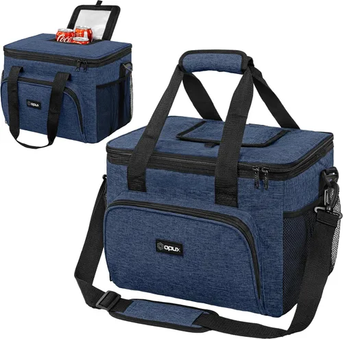 Vista 10 de OPUX Bolsa de enfriador suave, bolsa de almuerzo plegable aislada para hombres, trabajo, camping, playa, viaje, portátil, de lado suave