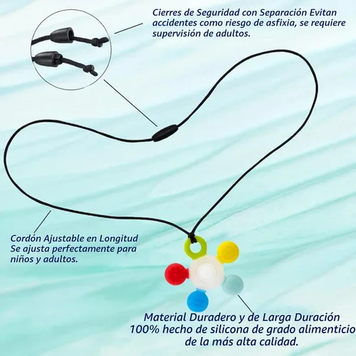 Vista 3 de Seeway - Collares masticables para niños sensoriales, proporcionando estimulación oral segura