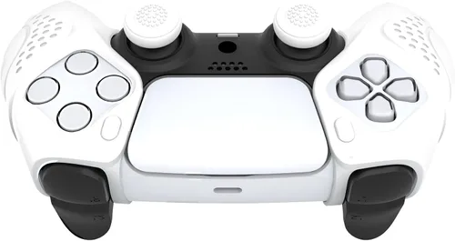 Vista 6 de PlayVital Guardian Edition - Funda ergonómica de silicona suave para PS5, compatible con estación de carga, protector de goma con tapas de palanca