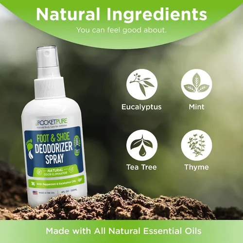Vista 3 de Desodorante de pies y zapatos en aerosol, menta natural, combate el olor y el hedor causado por bacterias, aerosol refrescante, mejor que polvos