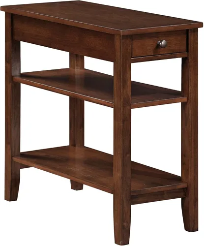 Vista 9 de Convenience Concepts American Heritage Mesa Auxiliar de Cabecera con Cajón de 23.5" - Mesa Clásica de Sala de Estar con Estante de Almacenamiento