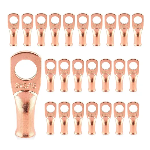 Vista 24 de 25 piezas de terminales de anillo de 1/0 AWG-1/2 (M12), terminales de anillo, conectores de terminal, terminales de cable resistentes, terminales