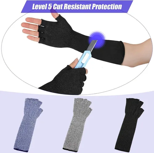 Vista 4 de JenPen 3 Pairs Arm Sleeves Cut Resistant Level 5 Forearm Guards for Thin Skin and Bruising, Burn Protection Sleeves for Arms, Elderly Sensitive