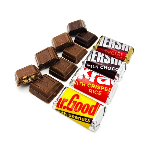 Vista 3 de Miniatures - Barras de caramelo de chocolate surtidas OSCURO ESPECIAL, chocolate con leche (bolsa de 2 libras aprox. 100 unidades)