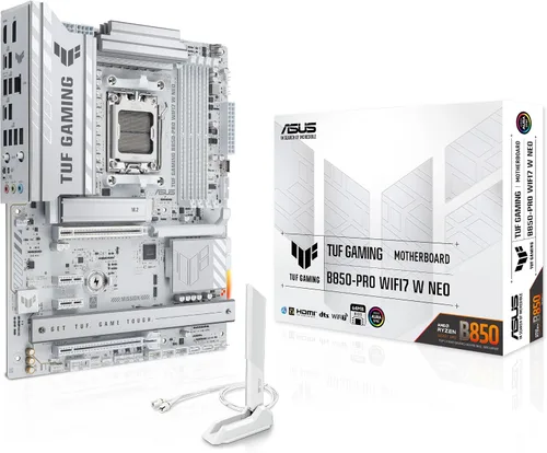 Vista 7 de ASUS ProArt B850-CREATOR WiFi 7 NEO AM5 ATX placa base, DDR5, ajuste DIMM, PCIe 5.0, 3X M.2, LAN de 5 Gb, DP, HDMI, USB-C, Creator Hub
