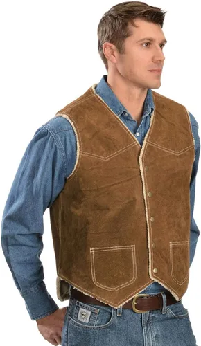 Vista 2 de Scully Abrigo de caza de cuero marrón para hombre 4X