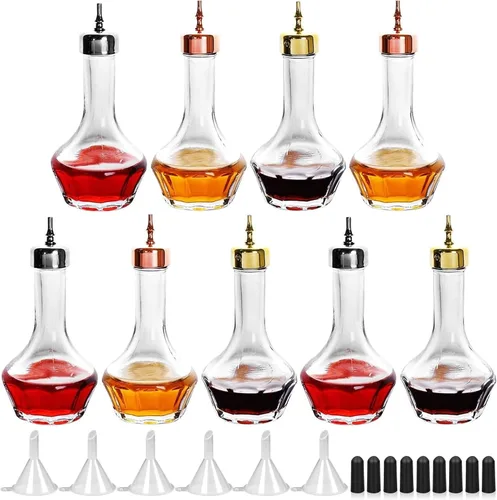Vista 9 de SuproBarware Bitters - Juego de botellas de vidrio con tablero superior de 1.7 onzas, herramienta profesional de barra para cóctel, ideal