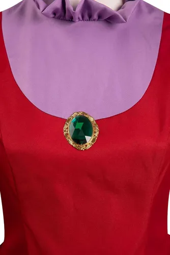 Vista 5 de Eusnady Disfraz de señora Tremaine para disfraz de madrastra malvada, disfraz de cosplay rojo para adultos, mujeres, fiesta de Halloween