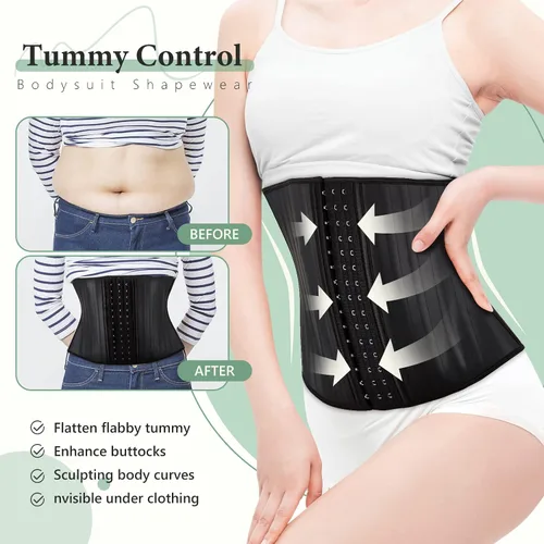 Vista 3 de Entrenador de cintura con huesos de acero para mujer, modelado elegante para uso diario y ocasiones especiales, varios tamaños y colores de moda