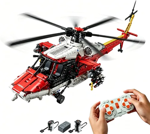 Vista 9 de Juego de bloques de construcción de helicópteros militares 1521PCS para Azul