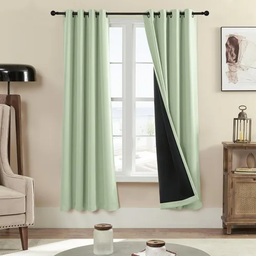 Vista 74 de Rutterllow - Cortinas 100% opacas, paneles de cortina con ojales, aislamiento térmico y bloqueo de luz para habitación y sala de estar