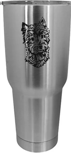 Vista 541 de Cairn Terrier - Vaso grabado con temática de perro, 30 onzas