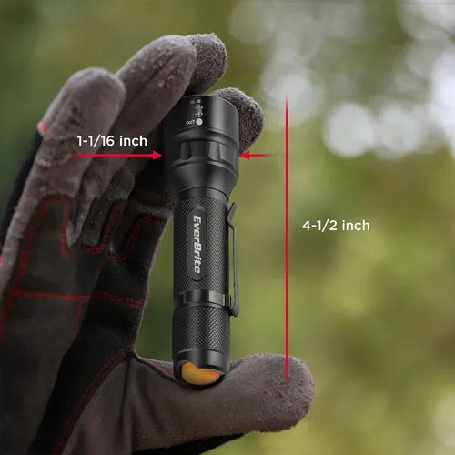 Vista 5 de EverBrite Paquete de 2 mini linternas LED superpequeñas de 150 lúmenes, linterna con zoom con cordón y clip, 3 modos, IPX4 impermeable