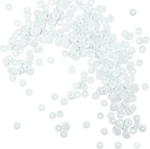 Vista 3 de Lentejuelas blancas de 0.236 pulgadas a granel, pequeñas lentejuelas sueltas para costura, manualidades, apliques de bordado, alrededor de 4200