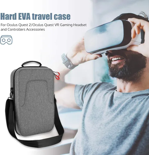 Vista 2 de ProCase Hard Travel Case Compatible for Meta Oculus Quest 2Oculus Quest VR Gaming Headset and Controllers Accessories, Shockproof Hard Shell
