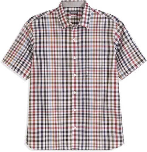 Vista 13 de Van Heusen Camisa de cuadros de manga corta con cuello abotonado para hombre sin arrugas
