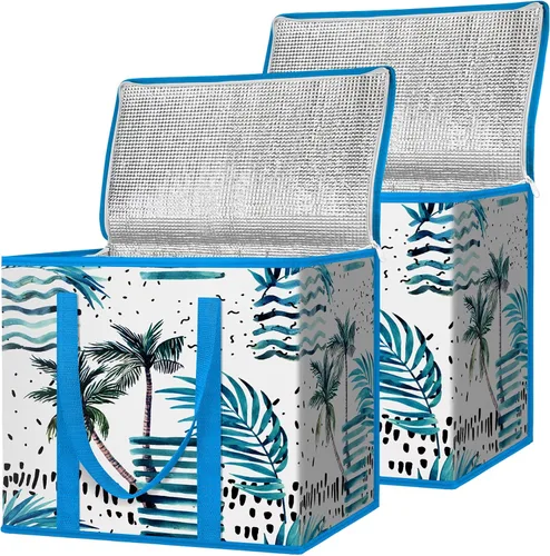 Vista 3 de BALEINE 3 bolsas reutilizables para comestibles + 2 bolsas de comestibles reutilizables aisladas