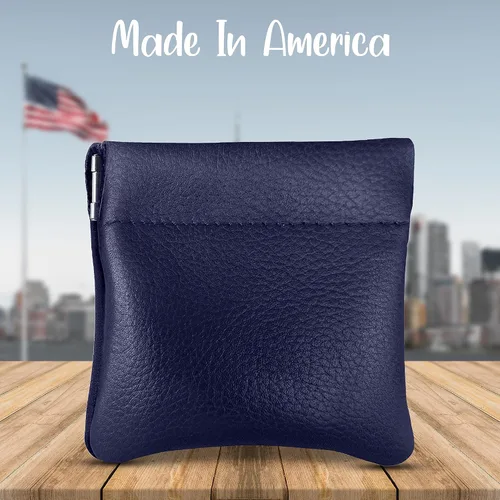 Vista 63 de Monedero clásico a presión, de cuero, para hombre de Nabobb, negro