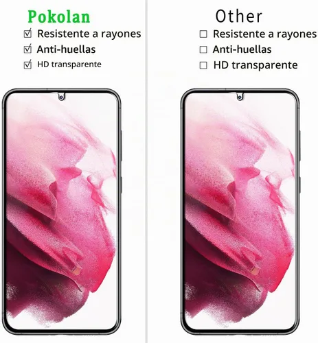 Vista 3 de Pokolan Protector de pantalla para Samsung Galaxy S23 5G Película de vidrio Transparente