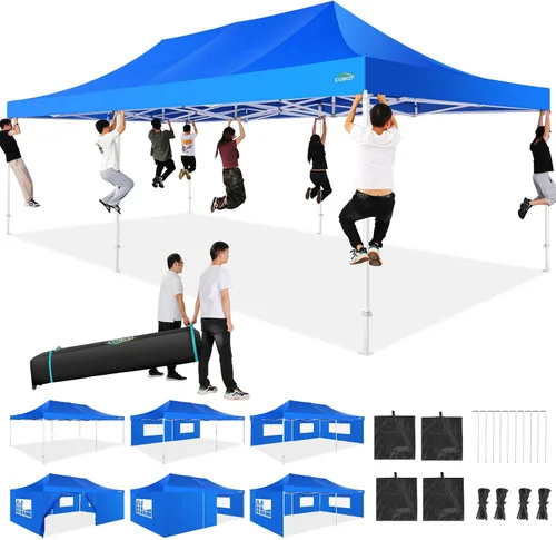 Vista 45 de COBIZI Tienda de campaña desplegable de 6.6 x 6.6 pies, toldo resistente, fácil de instalar, impermeable, para exteriores, fiestas, playa, jardín