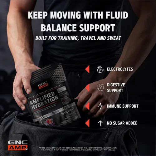 Vista 3 de GNC AMP Amplified Hydration, Acai Blueberry Granada, 20