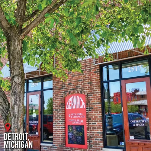 Vista 5 de Germack Pistachio Company Detroit, consigue tu merienda en la mezcla de bar dulce y picante para fiestas, bolsa de 7 onzas, juego de 2