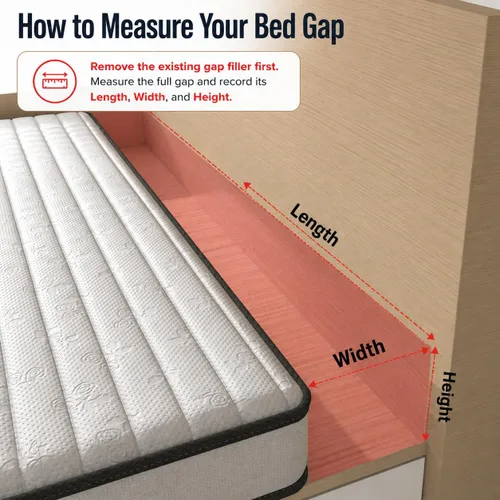 Vista 2 de SAMTY Relleno de huecos de cama para cabecero, tapón de relleno de espacio de 36 x 8 x 8 pulgadas Beige
