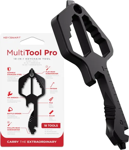 Vista 9 de KeySmart MultiTool - Herramienta multiusos 5 en 1 para llavero con abridor de cajas, regla, barra de palanca, destornillador Phillips y cabeza