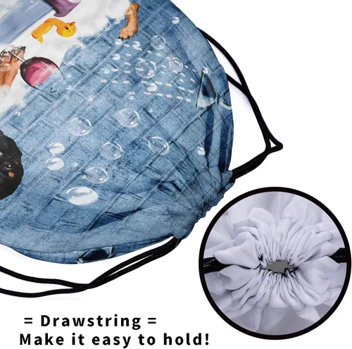 Vista 40 de Bolsa de agarre de gimnasia de piel de animal, bolsa de gimnasia con cordón ajustable, bolsa de cuerda para fauna silvestre, Mariposas Galaxy