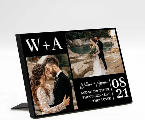 Vista 7 de Marco de fotos de boda personalizado con nombre de foto, regalos de boda personalizados para parejas, marco de fotos de boda personalizado, regalo