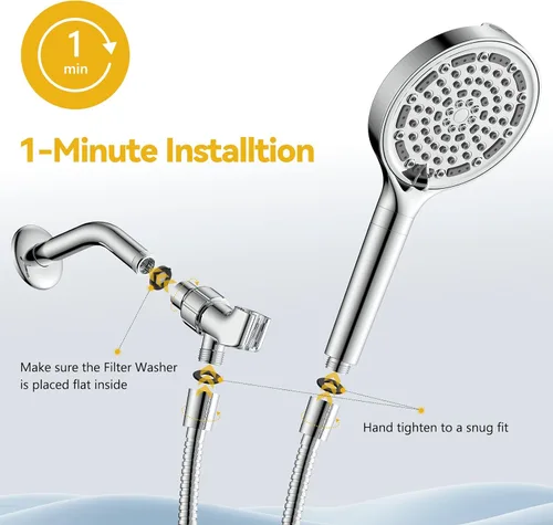 Vista 7 de B56116CP - Cartucho de repuesto para cabezal de ducha de mano, filtros suavizantes de agua para agua dura, elimina cloro y sustancias nocivas