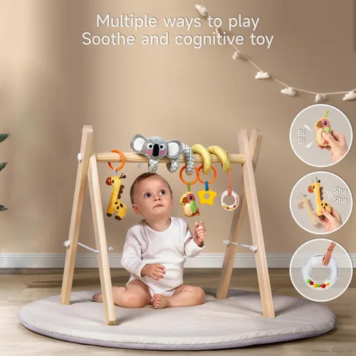 Vista 4 de TUMAMA - Juguetes en espiral para asiento de automóvil, juguetes para bebés de 0, 3, 6, 9, 12 meses, cochecito infantil, juguetes colgantes