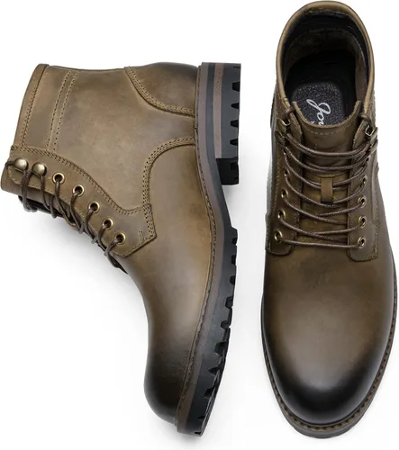 Vista 7 de Jousen Mens Boots Leather Motorcycle Casual Boots For Men Waterproof Hiking Chukka Boots Mens
