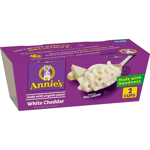 Vista 22 de Tazas de macarrones con queso al microondas de queso cheddar real envejecido de Annie's, con pasta orgánica, hechas con queso real, guarnición