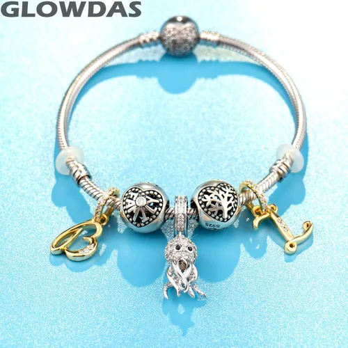 Vista 7 de GLOWDAS Dijes temáticos para el día de la madre, plata de ley 925 para mamá, hija, hijo, bebé, familia, hombre árbol, corona dorada para mamá
