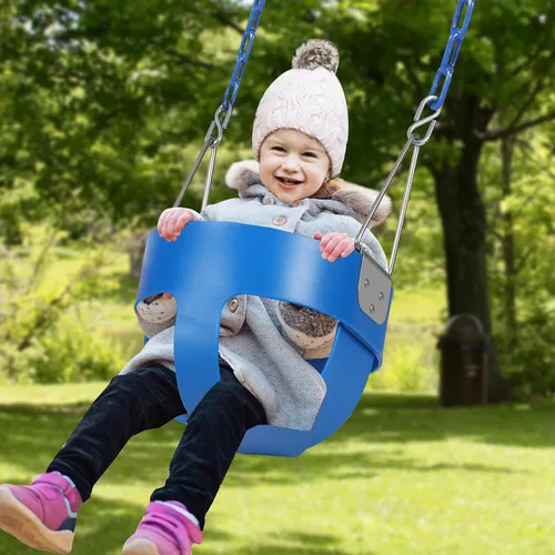 Vista 8 de RedSwing Asiento de Columpio de Cubo con Respaldo Alto para Niños Pequeños con Cadenas Recubiertas, Asiento de Columpio Resistente para Niños