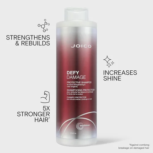 Vista 3 de Joico Defy - Champú protector para cabello dañado Para cabello teñido Fortalece las puntas y preserva el color del cabello Con aceite