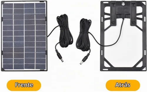 Vista 8 de Andoer Panel solar de 6 W 12 V para cámara de seguridad al aire libre Célula solar con salida de CC de 10 pies Panel solar impermeable para luz