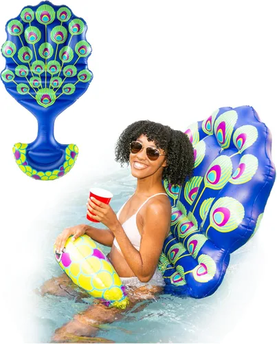 Vista 3 de BigMouth Saddle Style Pool Floatie, Inflatable Ride-On Seat - Straddle, Sit, Then Float