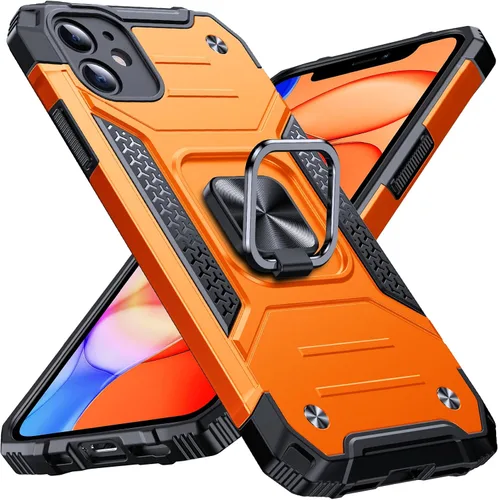 Vista 114 de Anqrp Funda resistente para iPhone 6/7/8/SE/SE2 con soporte de anillo mejorado y agarre, grado militar, a prueba de golpes, resistente y robusta