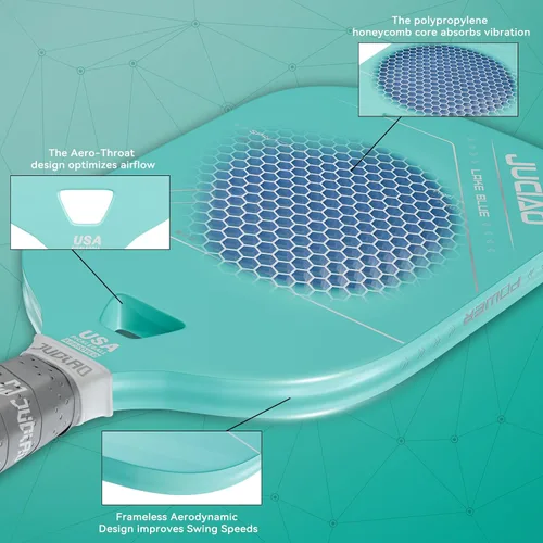 Vista 4 de Paleta de pickleball – Aprobado por USAPA T800 raqueta de pickleball de fibra de carbono de 0.787 pulgadas (0.787 in) con bola de pepinillo
