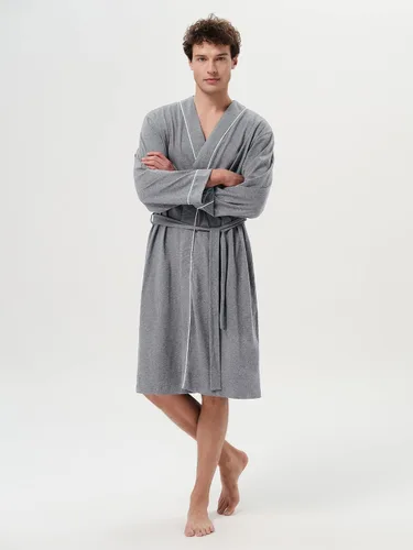 Vista 3 de SIORO Men's Cotton Robe Lightweight, Soft Kimono Knee Length Bathrobes for Spa and House, M-XXL