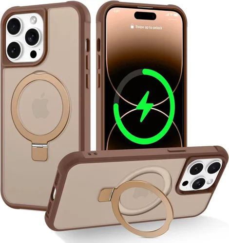 Vista 108 de CHAOFEnG Funda magnética compatible con iPhone 11 con soporte, prueba de caídas de grado militar, compatible con imán, anillo translúcido, parte