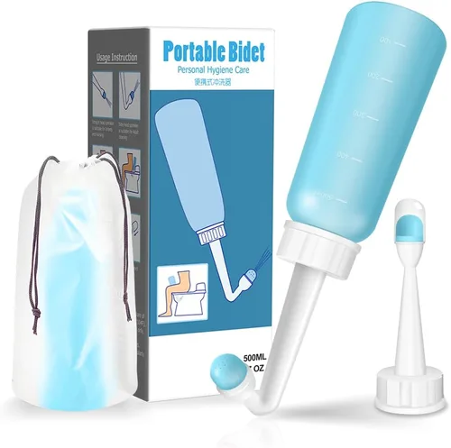Vista 7 de Peri Bottle – Cuidado posparto y perineal – Bidé portátil 2 en 1 – Pulverizador de bidé portátil de viaje para mujeres u hombres – Botella rociadora