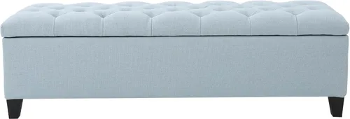 Vista 16 de Christopher Knight Home Ottilie Boucle Fabric Storage Ottoman Bench, Wooden Rectangular Ottoman with Storage, Bedroom End of Bed Foot Stool Beige