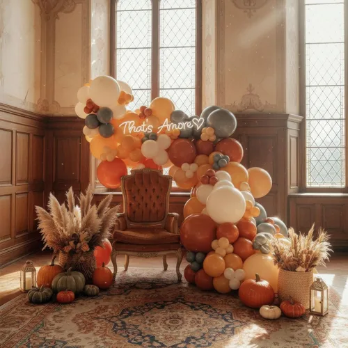 Vista 7 de Kit de arco de guirnalda de globos neutros con temática de safari de otoño, marrón oscuro, naranja quemado, arena blanca, globos bohemios