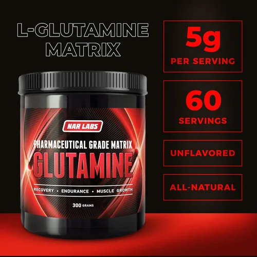 Vista 2 de Matriz de glutamina 10.58 oz Natural Sin OGM Sin gluten 60 porciones